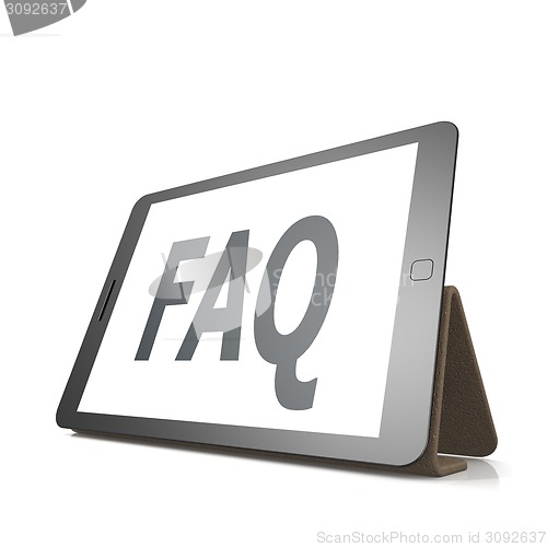 Image of FAQ on tablet