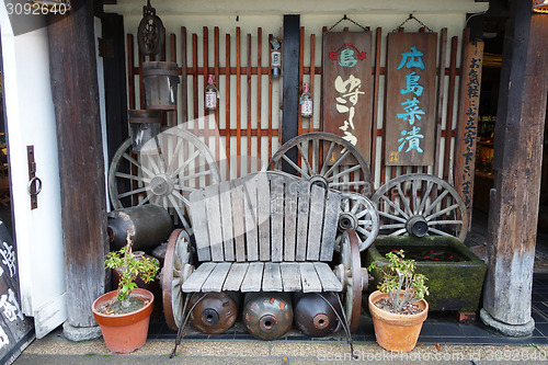 Image of Chairs and tables outside the shop