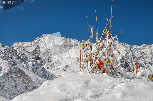 Image of Prayer flags in Himalayas