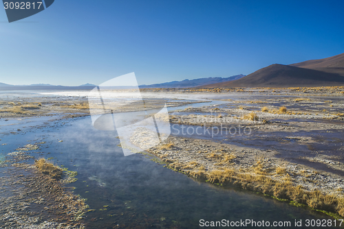 Image of steamy lake