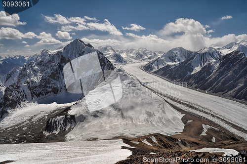 Image of Fedchenko glacier in Tajikistan