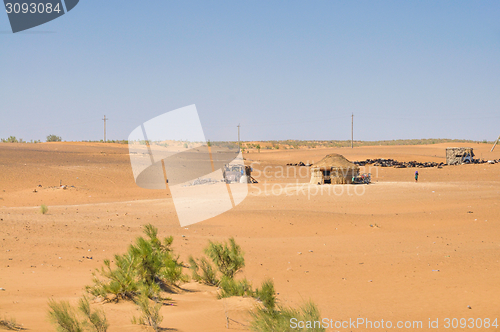 Image of Yurt in desert