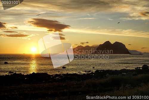 Image of Sunset over the ocean