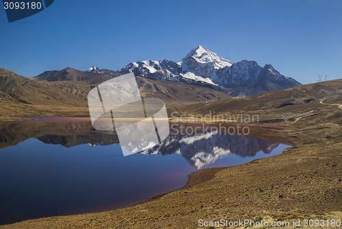 Image of Lake with reflection of Huayna Potosi