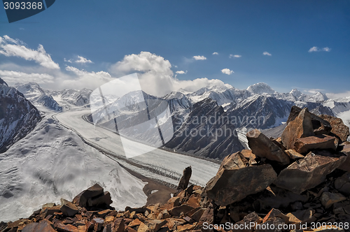 Image of Fedchenko glacier in Tajikistan