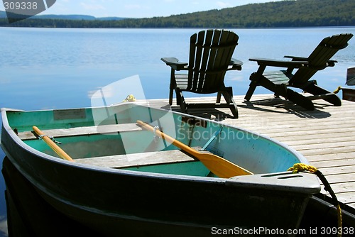 Image of Chairs boat dock