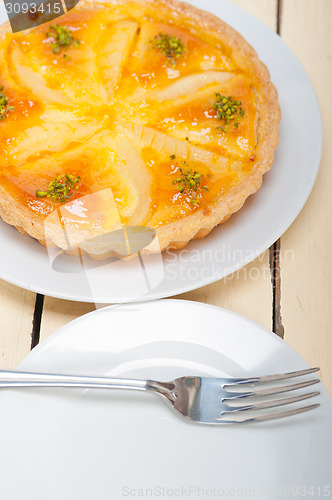 Image of fresh pears pie dessert cake 