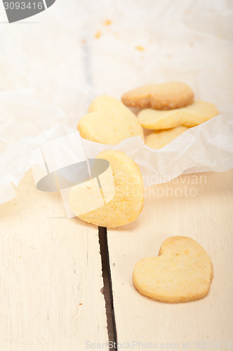 Image of heart shaped shortbread valentine cookies