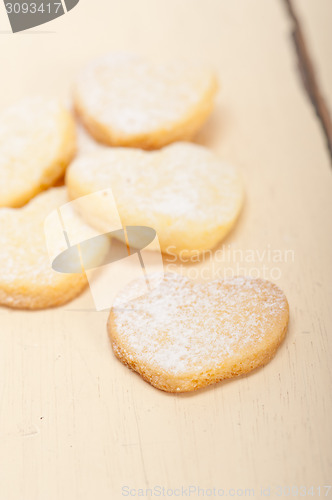 Image of heart shaped shortbread valentine cookies