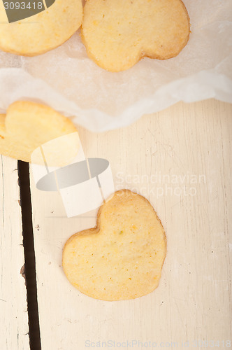 Image of heart shaped shortbread valentine cookies