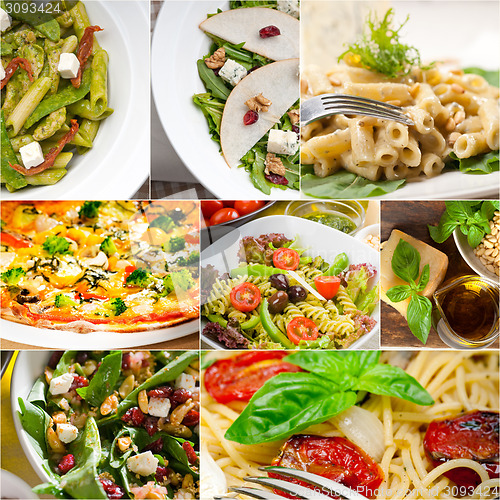 Image of healthy and tasty Italian food collage