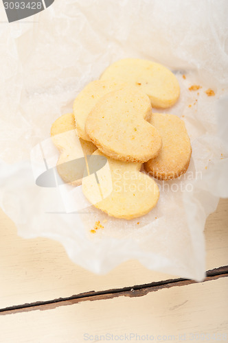 Image of heart shaped shortbread valentine cookies