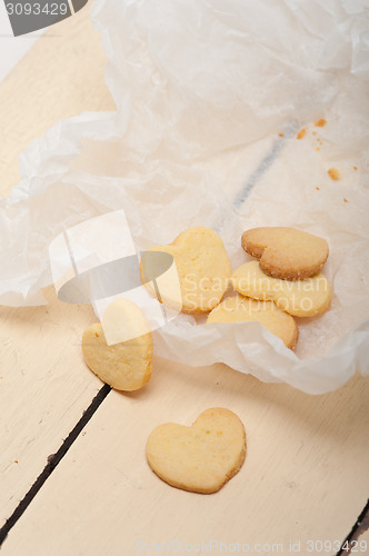 Image of heart shaped shortbread valentine cookies