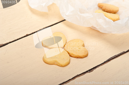 Image of heart shaped shortbread valentine cookies