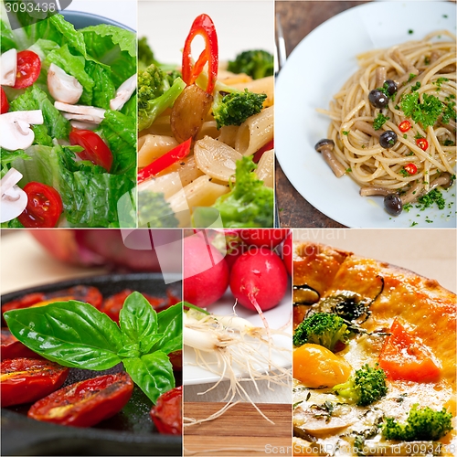 Image of healthy Vegetarian vegan food collage