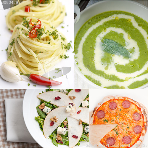 Image of healthy and tasty Italian food collage