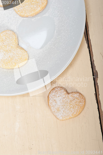 Image of heart shaped shortbread valentine cookies