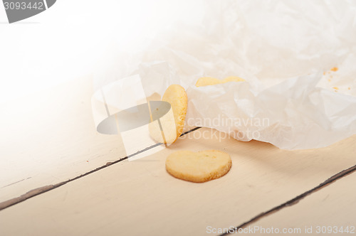 Image of heart shaped shortbread valentine cookies