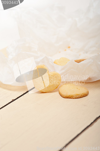 Image of heart shaped shortbread valentine cookies