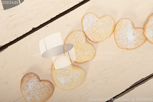 Image of heart shaped shortbread valentine cookies