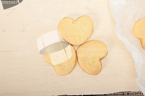 Image of heart shaped shortbread valentine cookies