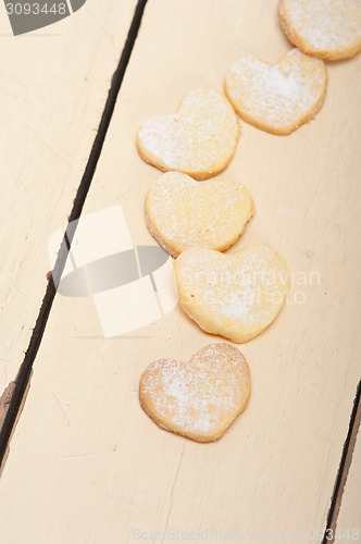 Image of heart shaped shortbread valentine cookies