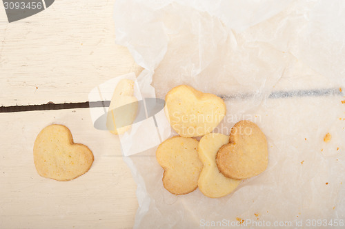 Image of heart shaped shortbread valentine cookies