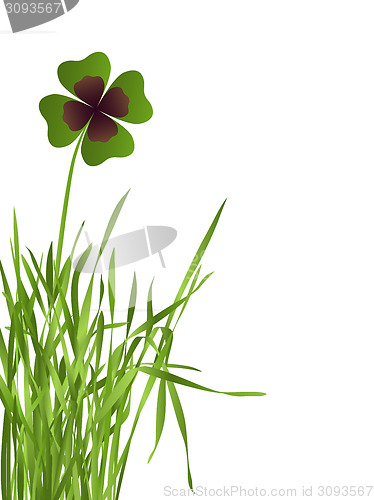 Image of shamrock leaf in grass