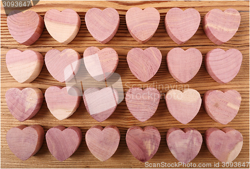 Image of Wooden hearts.