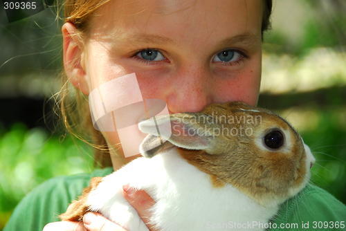 Image of Gril with bunny