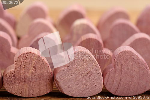 Image of Wooden hearts.