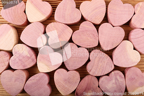 Image of Wooden hearts.