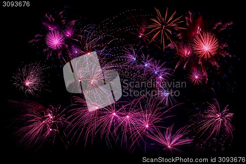 Image of Fireworks in violet colors