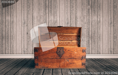 Image of Chest in wood on the floor