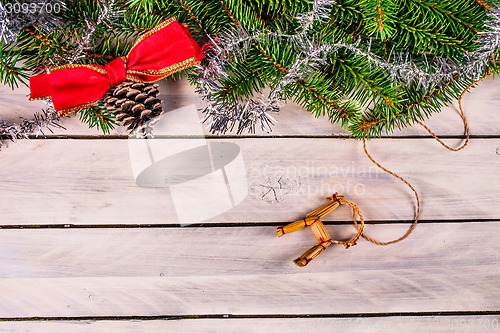 Image of Christmas decoration with a straw goat