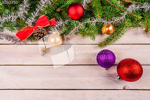 Image of Christmas ornament on wood