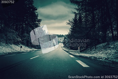 Image of Road in winter landscape