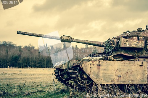 Image of Big gun on a tank