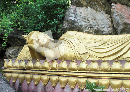 Image of golden Buddha statue in Laos
