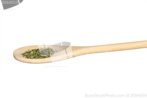 Image of Rosemary on a light wooden spoon