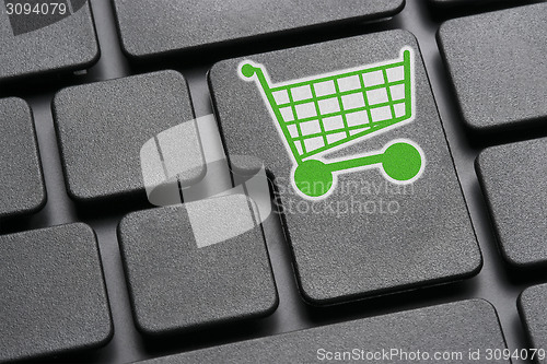 Image of Keyboard green shopping cart