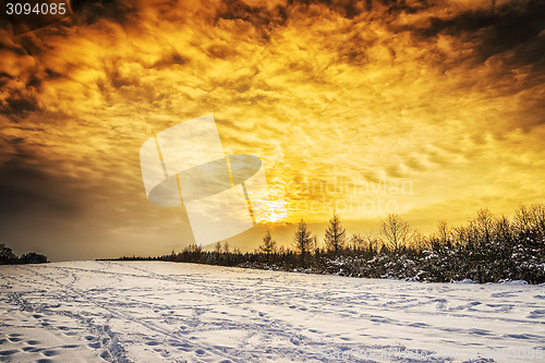 Image of winter landscape sunset