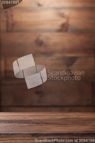 Image of empty old wooden table