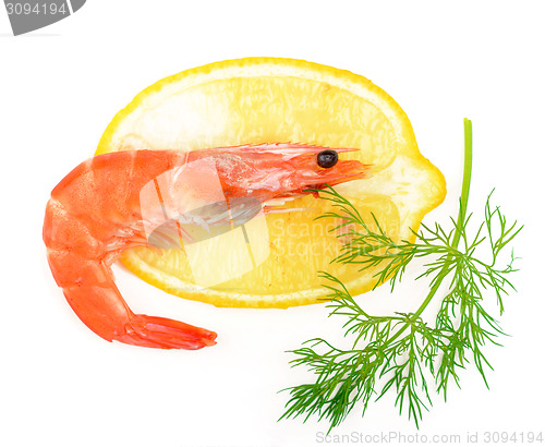 Image of shrimp, a lemon, fennel