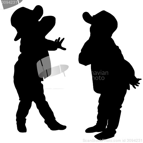 Image of Silhouettes of two little boys