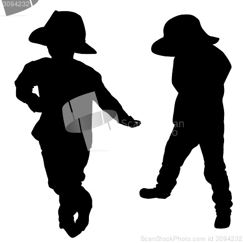 Image of Silhouettes of two little boys