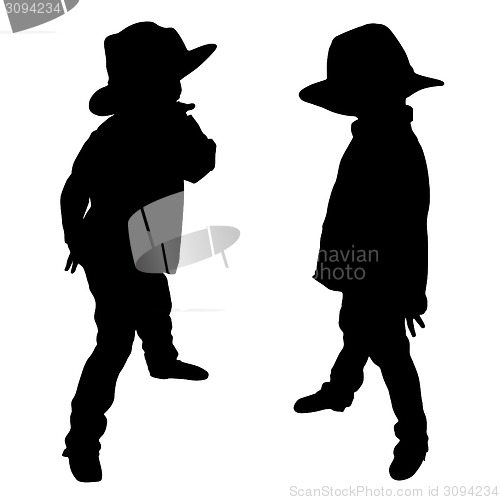 Image of Silhouettes of two little boys