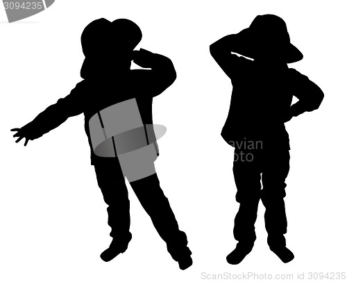 Image of Silhouettes of two little boys