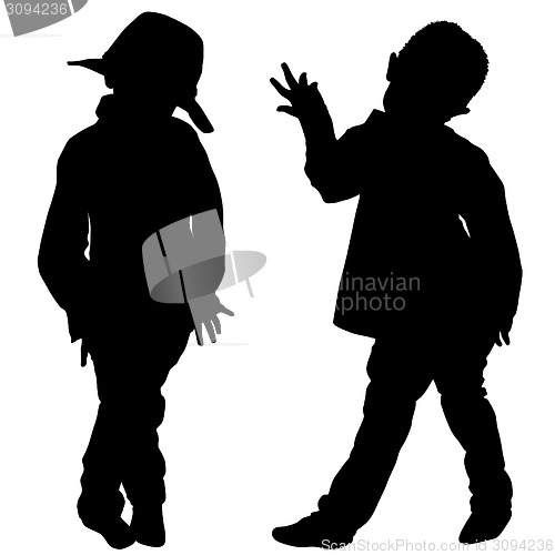 Image of Silhouettes of two little boys