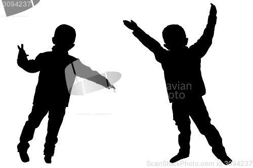 Image of Silhouettes of two little boys